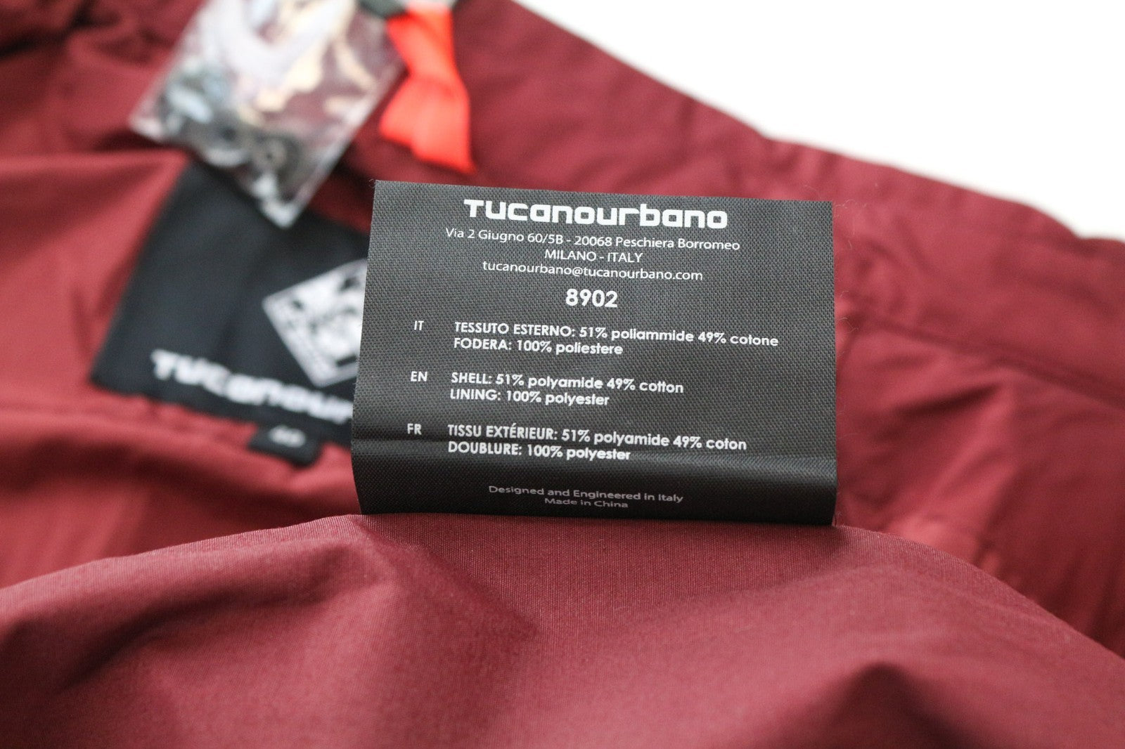 TUCANO URBANO Demetra Women Jacket IT42 Red Cotton Blend Long Sleeve Windproof