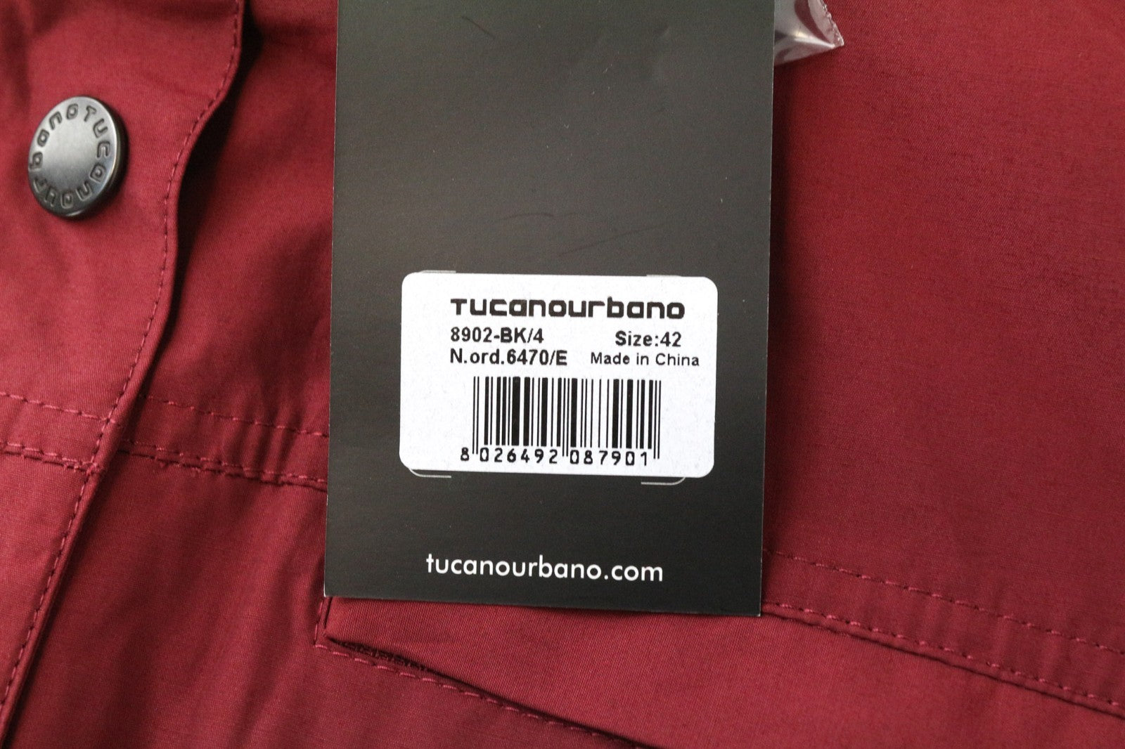 TUCANO URBANO Demetra Women Jacket IT42 Red Cotton Blend Long Sleeve Windproof