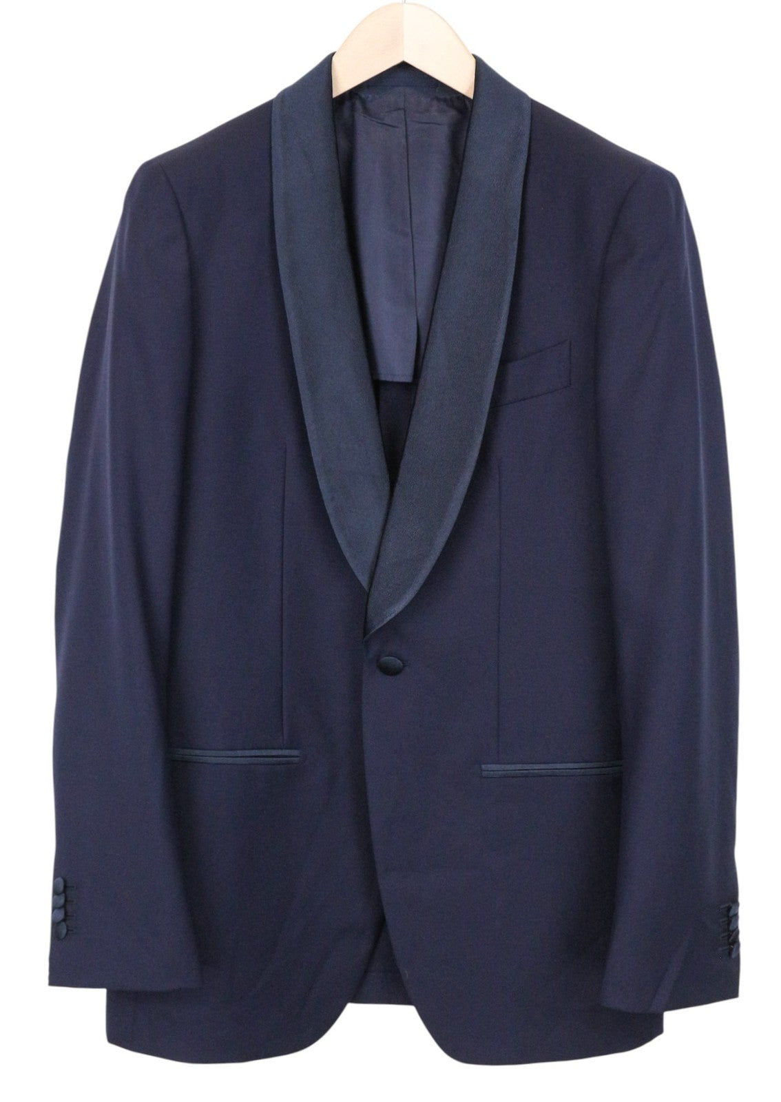 SUITSUPPLY Havana Tux Men Suit UK38L Pure Wool Super 110s Slim Blue 2 Piece