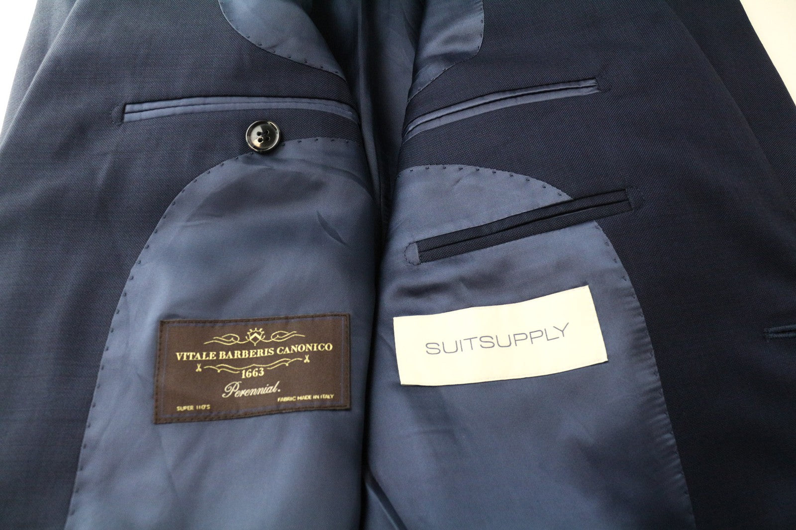 SUITSUPPLY Lazio Men Suit UK36L Single-Breasted Pure Wool Blue 2 Piece