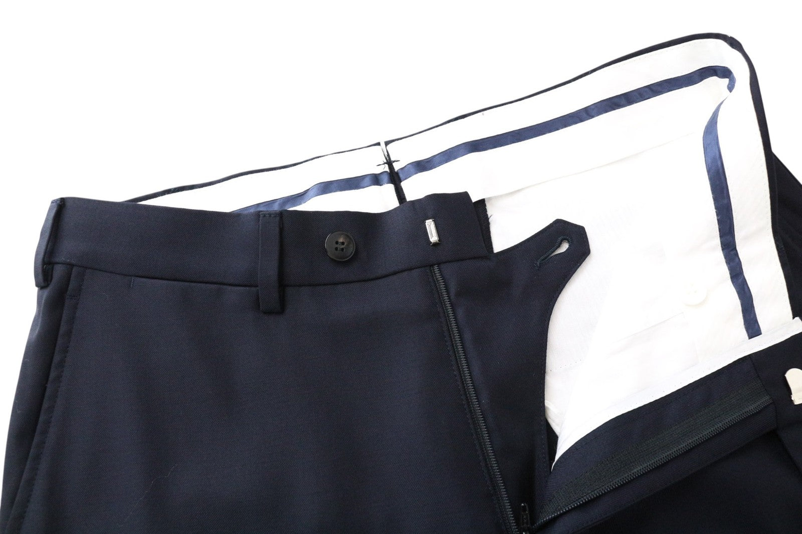 SUITSUPPLY Ferrara Men Suit UK34R Waistcoat Trousers Pure Wool Navy 2 Piece