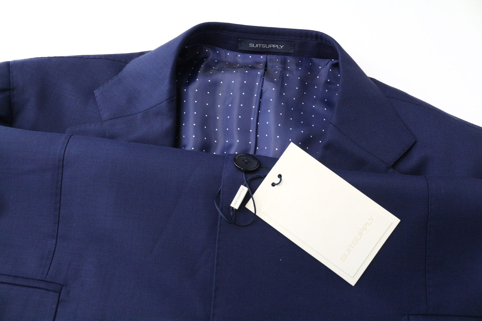 SUITSUPPLY La Spalla Men Blazer UK50L Single-Breasted Classic Lined Blue Wool
