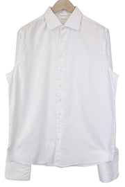 SUITSUPPLY Traveller Men Shirt 43 Slim White Pure Cotton Spread Collar Formal