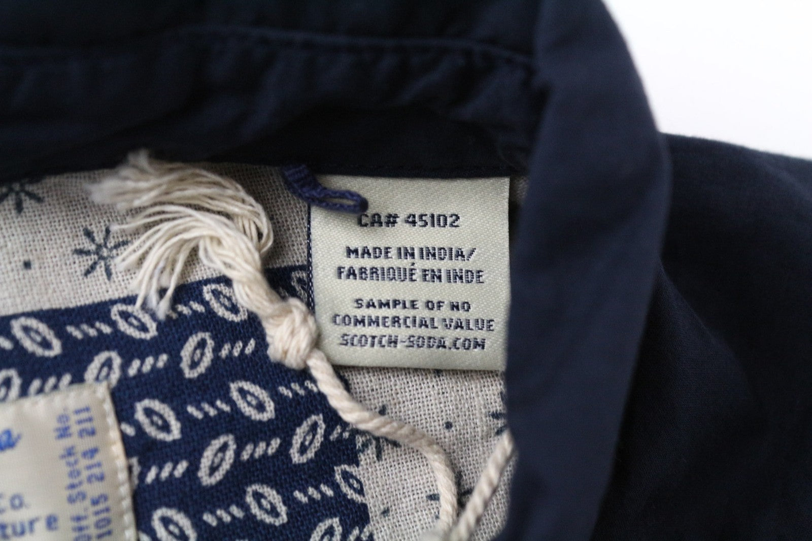 SCOTCH & SODA Ams Couture Men Shirt ~M Navy Blue Pocketed Button-Up 3/4 Sleeve