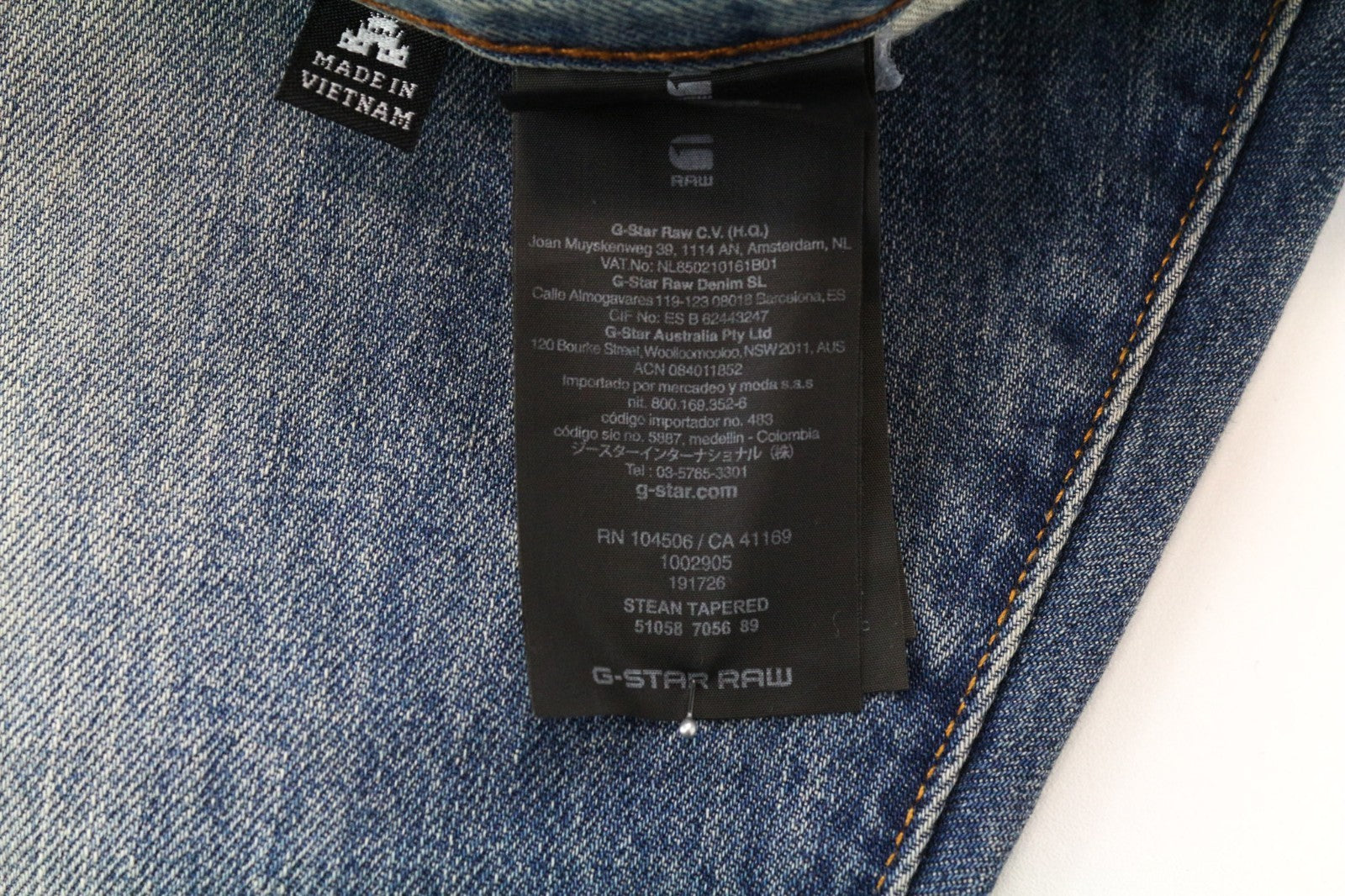G-STAR RAW Stean Men Jeans W29/L34 Tapered Fit Washed Blue Pure Cotton
