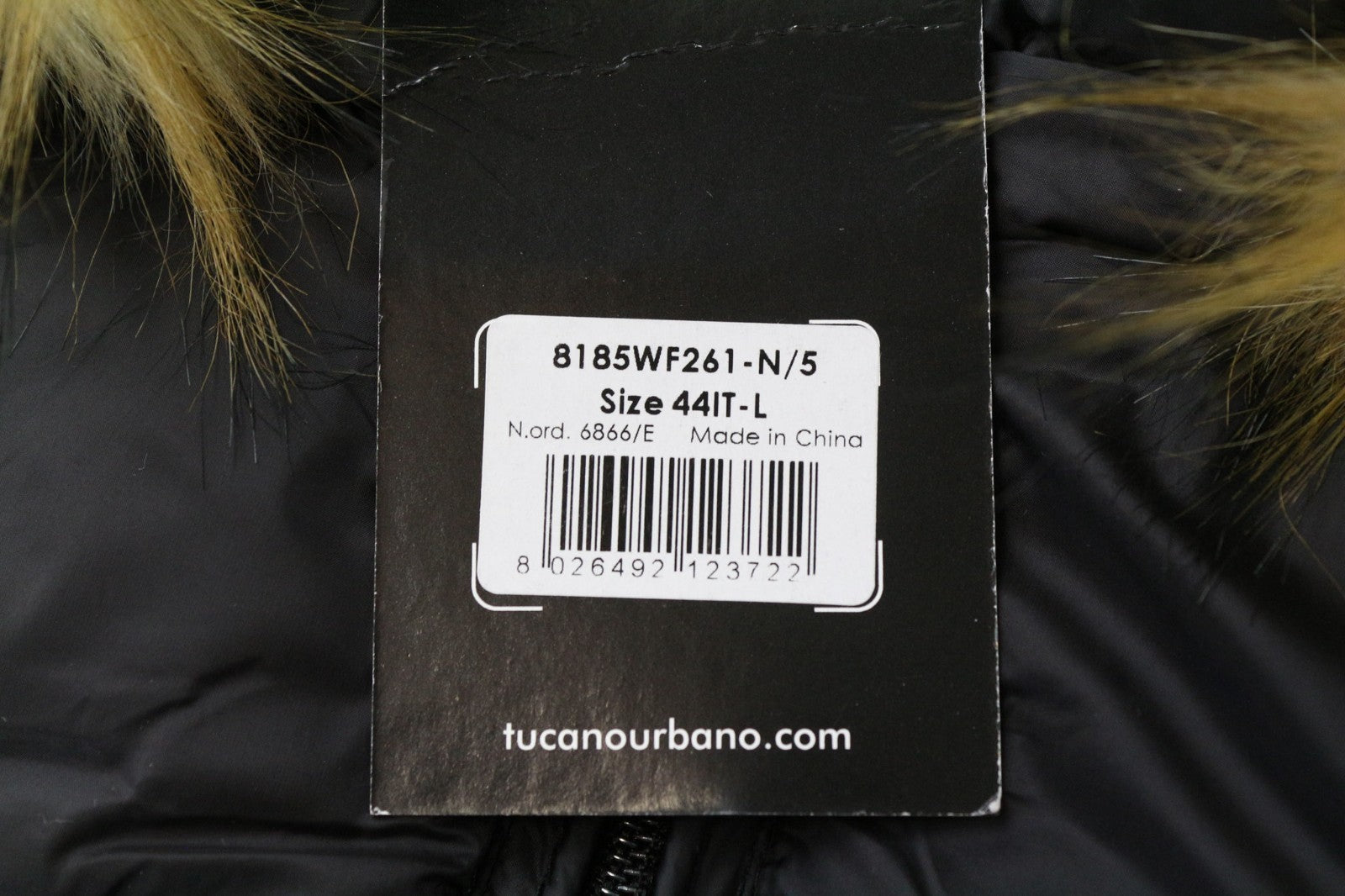 TUCANO URBANO Furbet Women Jacket L Black Thermal Padded Faux Fur Hooded Zipped