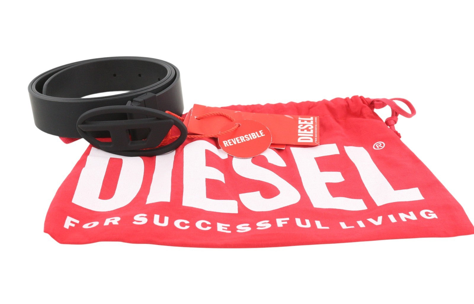 DIESEL B-1DR W Rev II Women Belt 85 CM Black Cow Leather Reversible RRP165