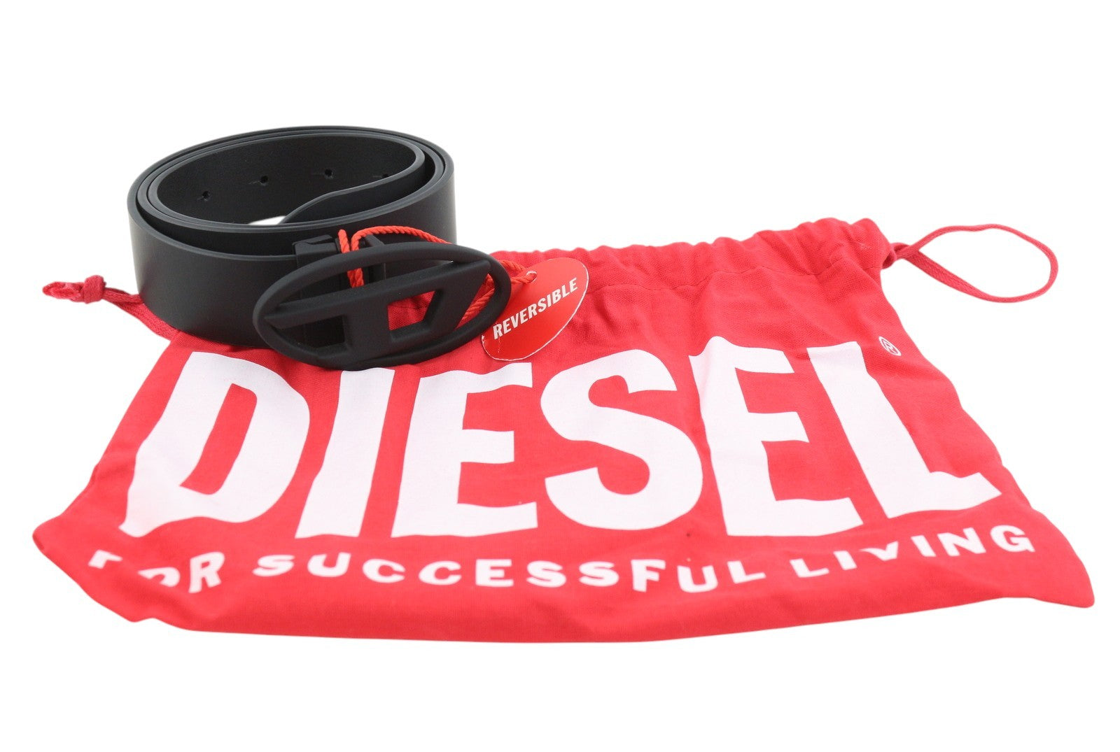 DIESEL B-1DR W Rev II Women Belt 85 CM Black Leather Reversible RRP165