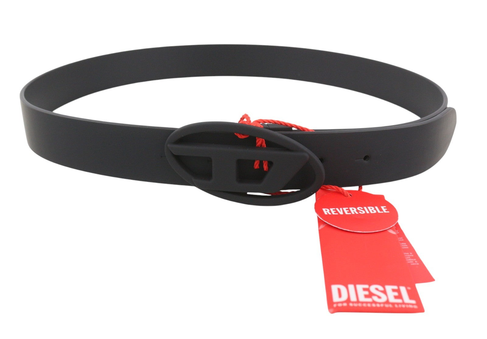 DIESEL B-1DR W Rev II Women Belt 90 CM Black Cow Leather Reversible RRP165