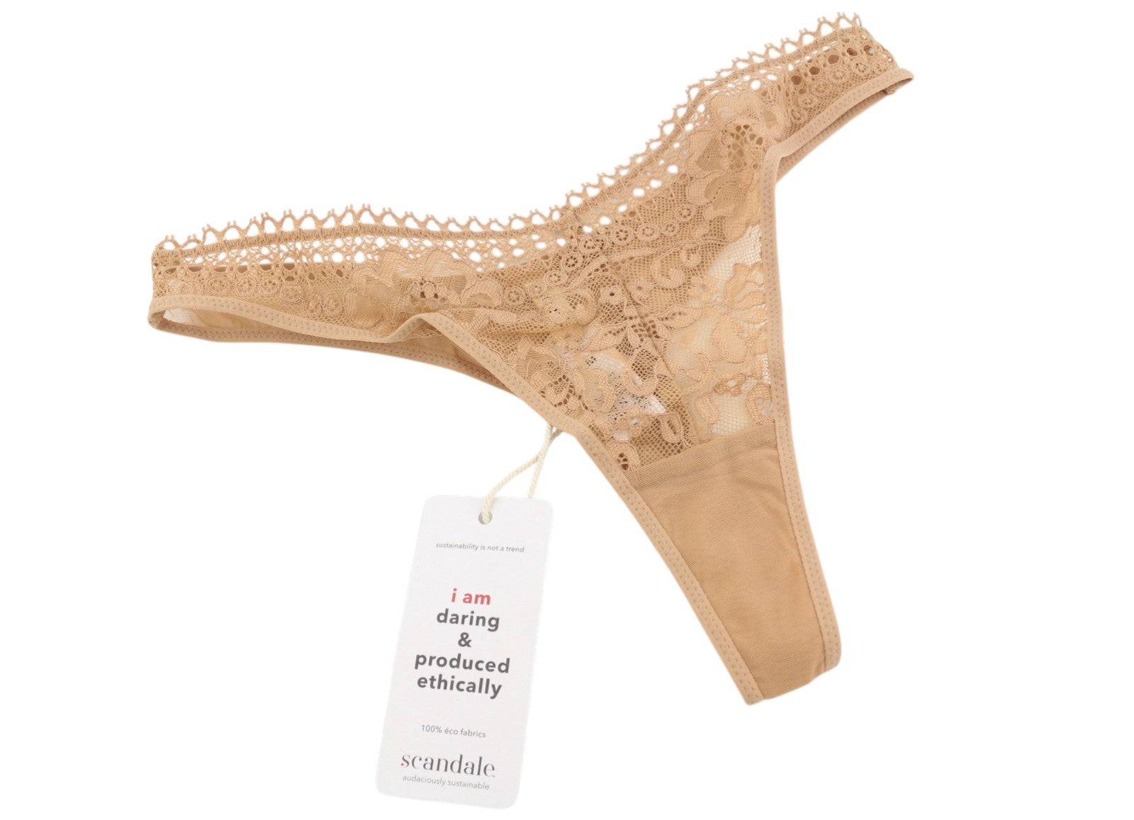 SCANDALE Le String Sensual-Nude T17 Women's Panties L Lace Trim 3-Pack