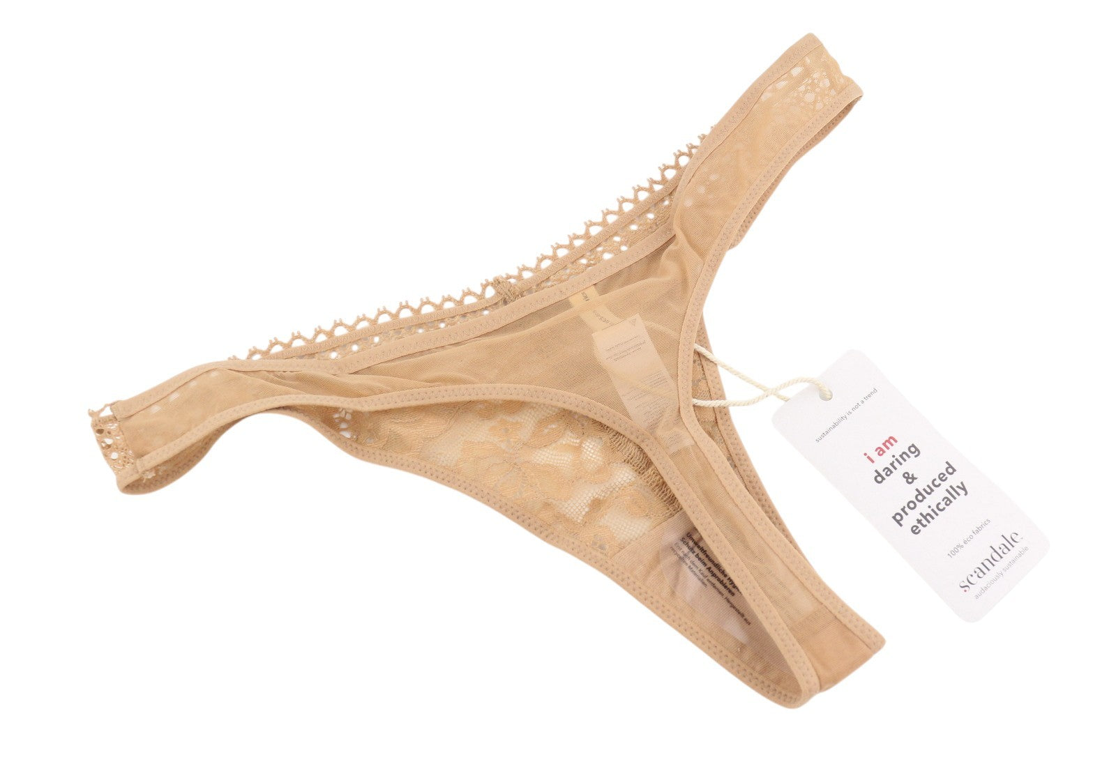 SCANDALE Le String Sensual-Nude T17 Women's Panties L Lace Trim 3-Pack