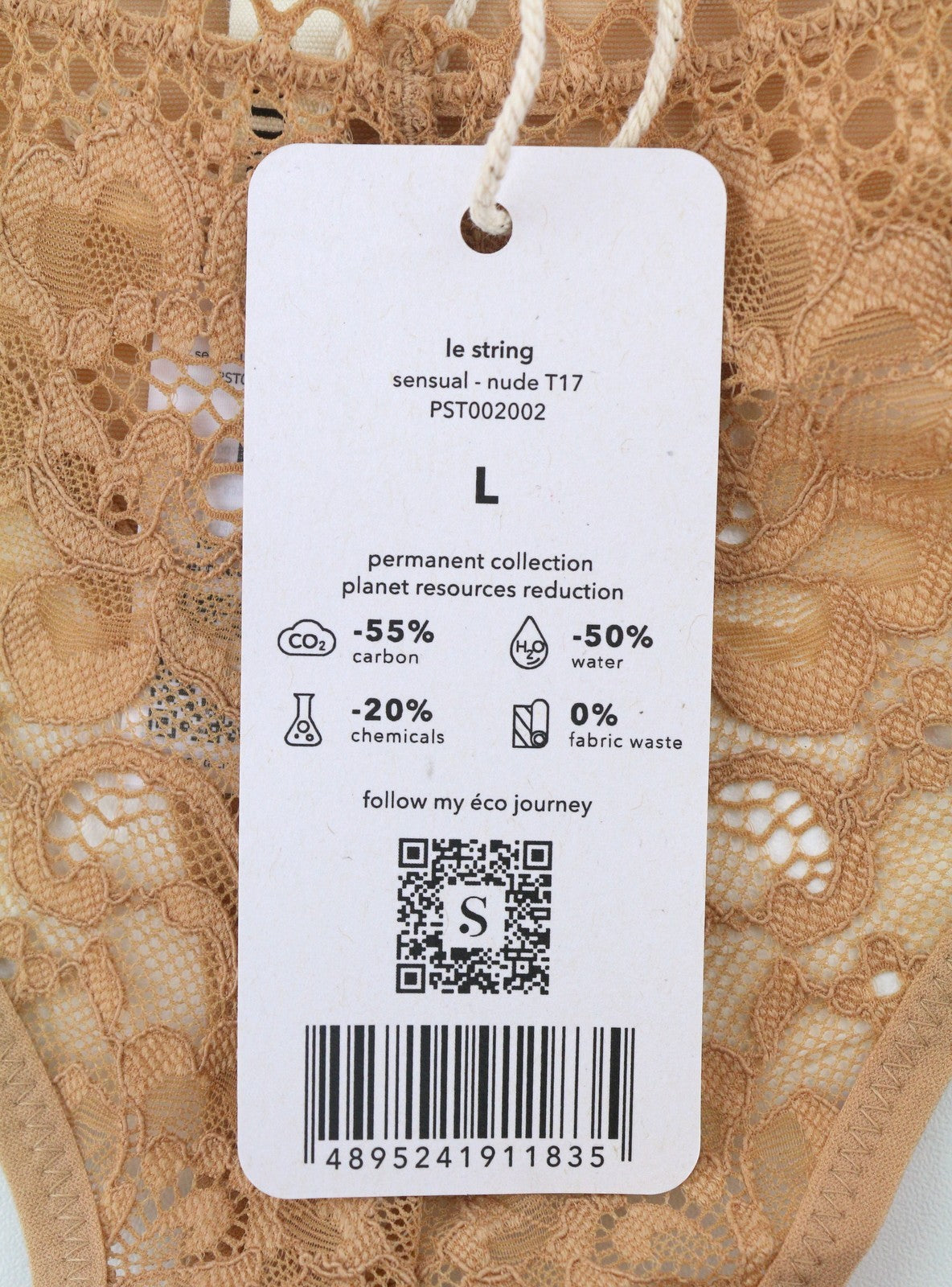 SCANDALE Le String Sensual-Nude T17 Women's Panties L Lace Trim 3-Pack