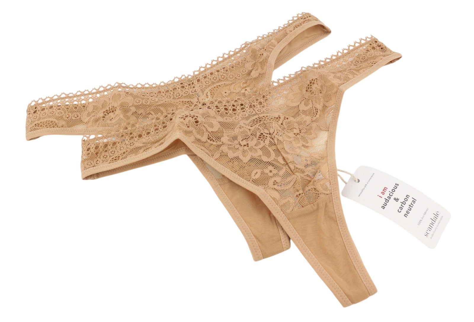 SCANDALE Le String Sensual-Nude T17 Women's Panties XL Lace Panel 2-Pack