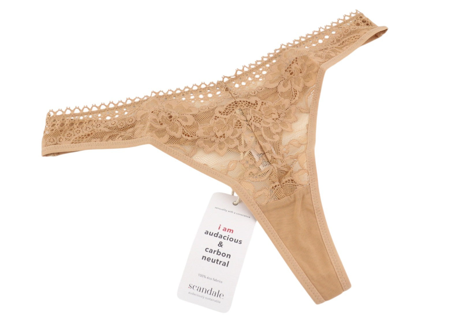 SCANDALE Le String Sensual-Nude T17 Women's Panties XL Lace Panel 2-Pack