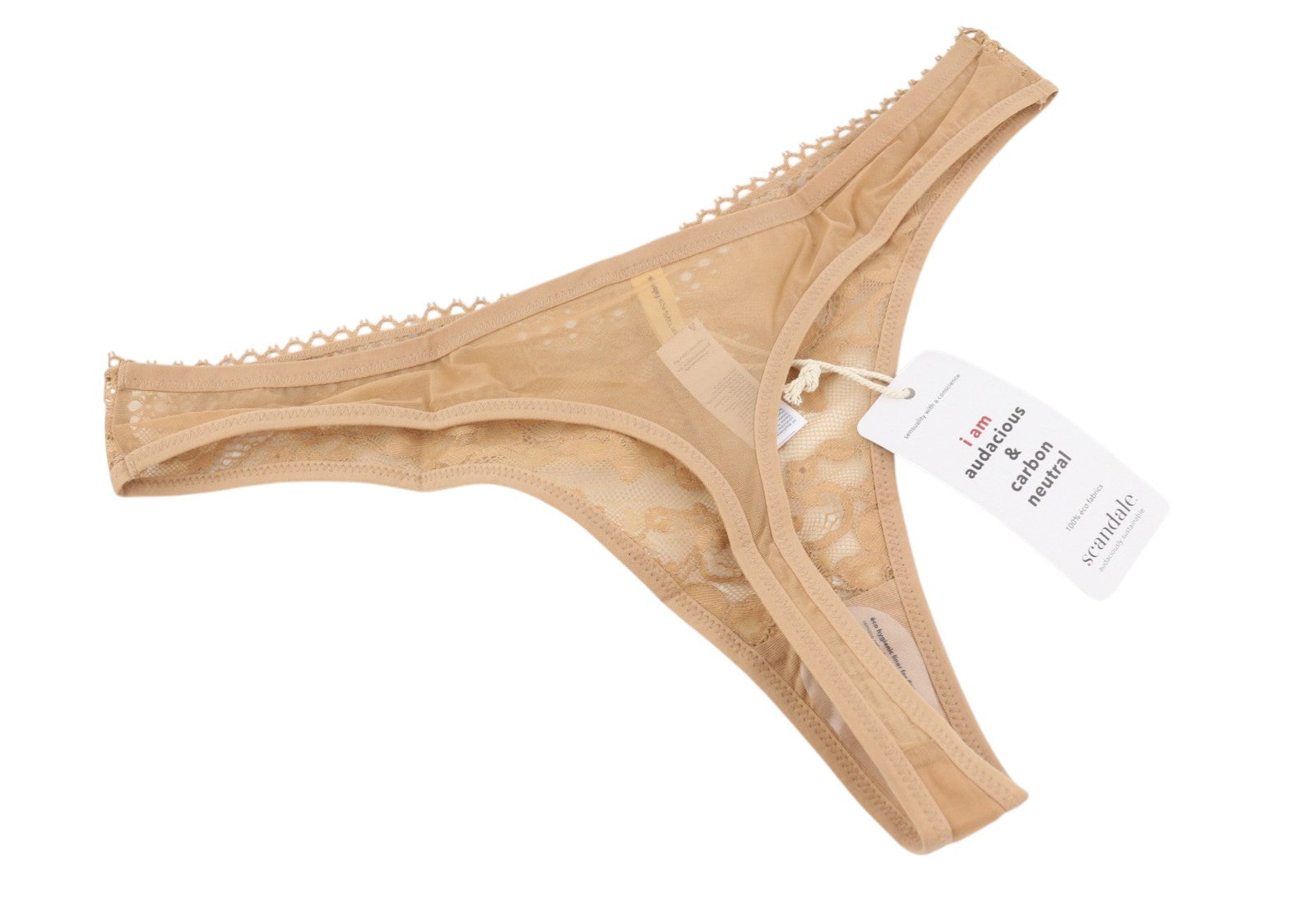 SCANDALE Le String Sensual-Nude T17 Women's Panties XL Lace Panel 2-Pack