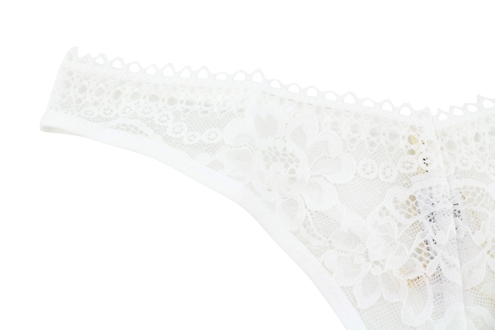 SCANDALE Le String Sensual-Undyed Women's Panties XL White Lace Panel