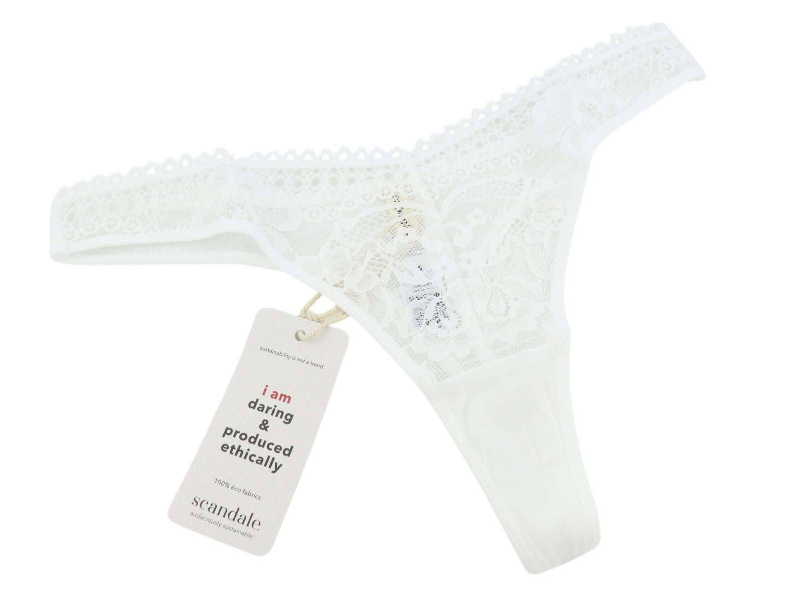 SCANDALE Le String Sensual-Undyed Women's Panties M White Lace 3-Pack