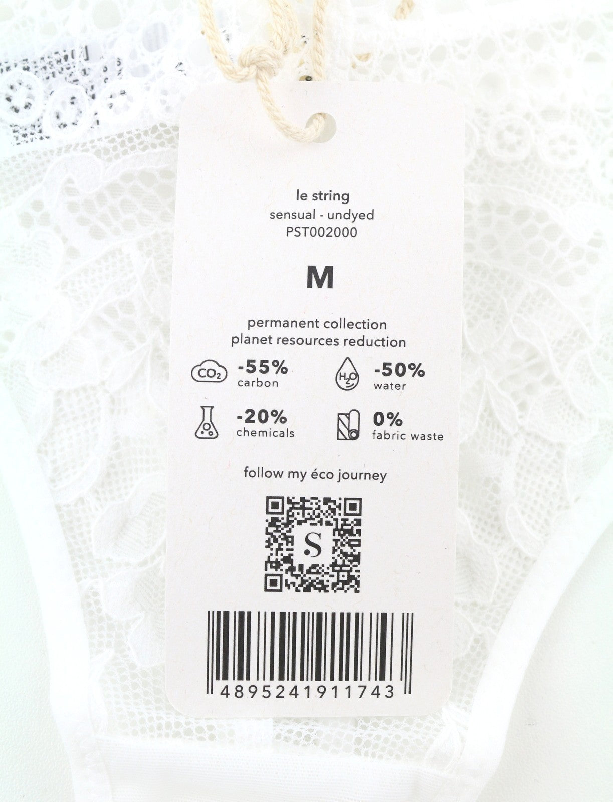 SCANDALE Le String Sensual-Undyed Women's Panties M White Lace 3-Pack