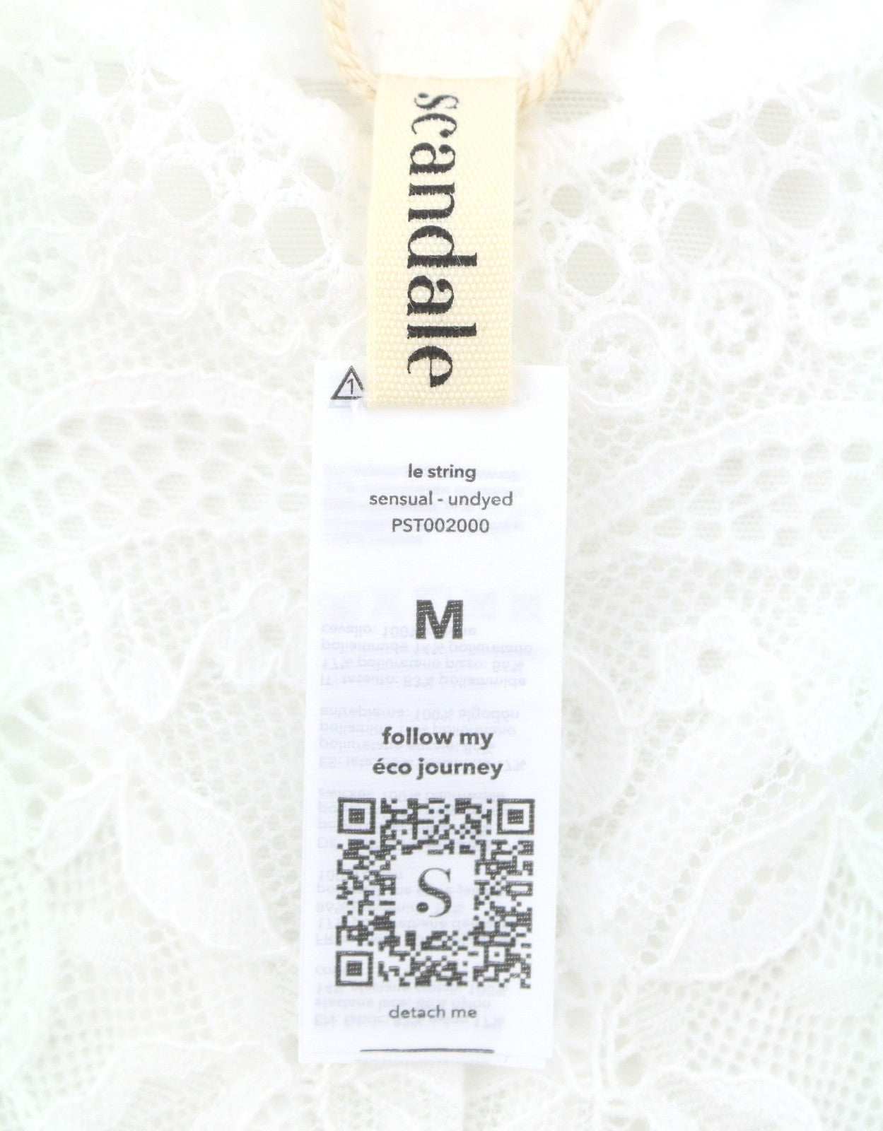 SCANDALE Le String Sensual-Undyed Women's Panties M White Lace 3-Pack