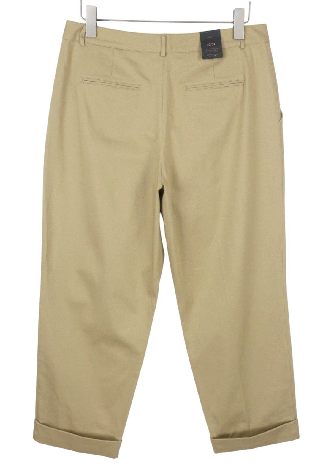 MAISON SCOTCH Women's Trousers W30/L34 Beige Pleated Cropped Chino