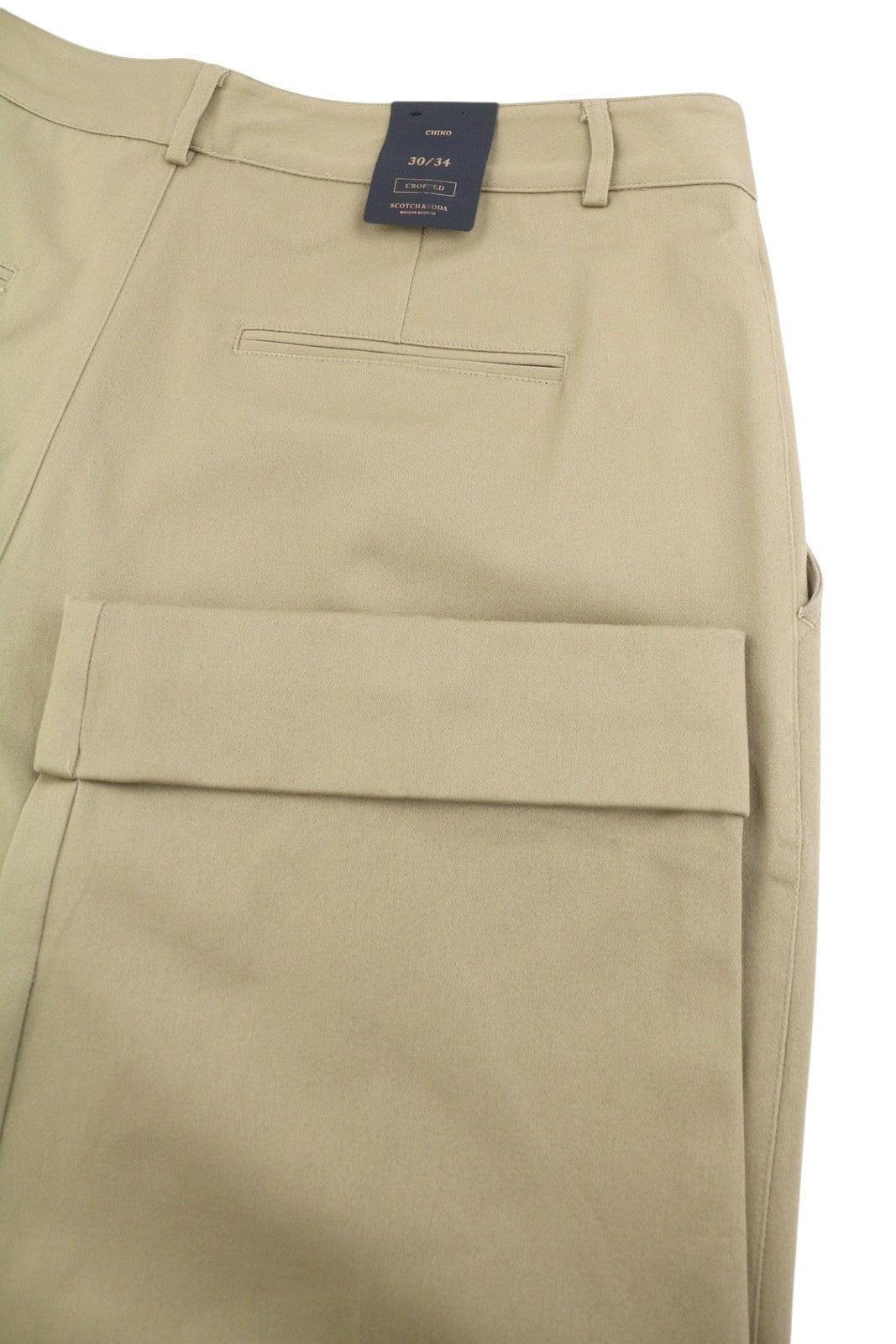 MAISON SCOTCH Women's Trousers W30/L34 Beige Pleated Cropped Chino
