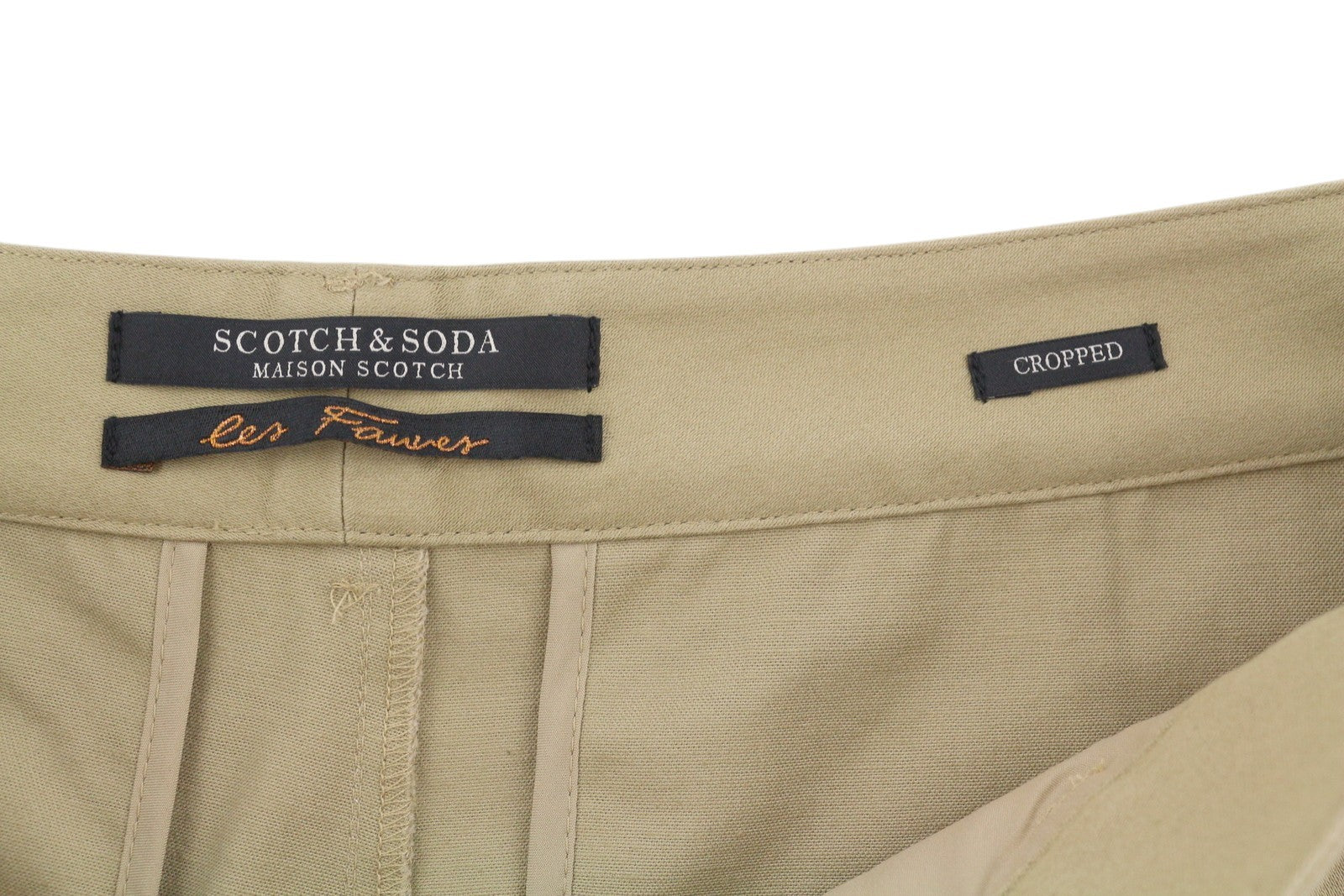 MAISON SCOTCH Women's Trousers W30/L34 Beige Pleated Cropped Chino