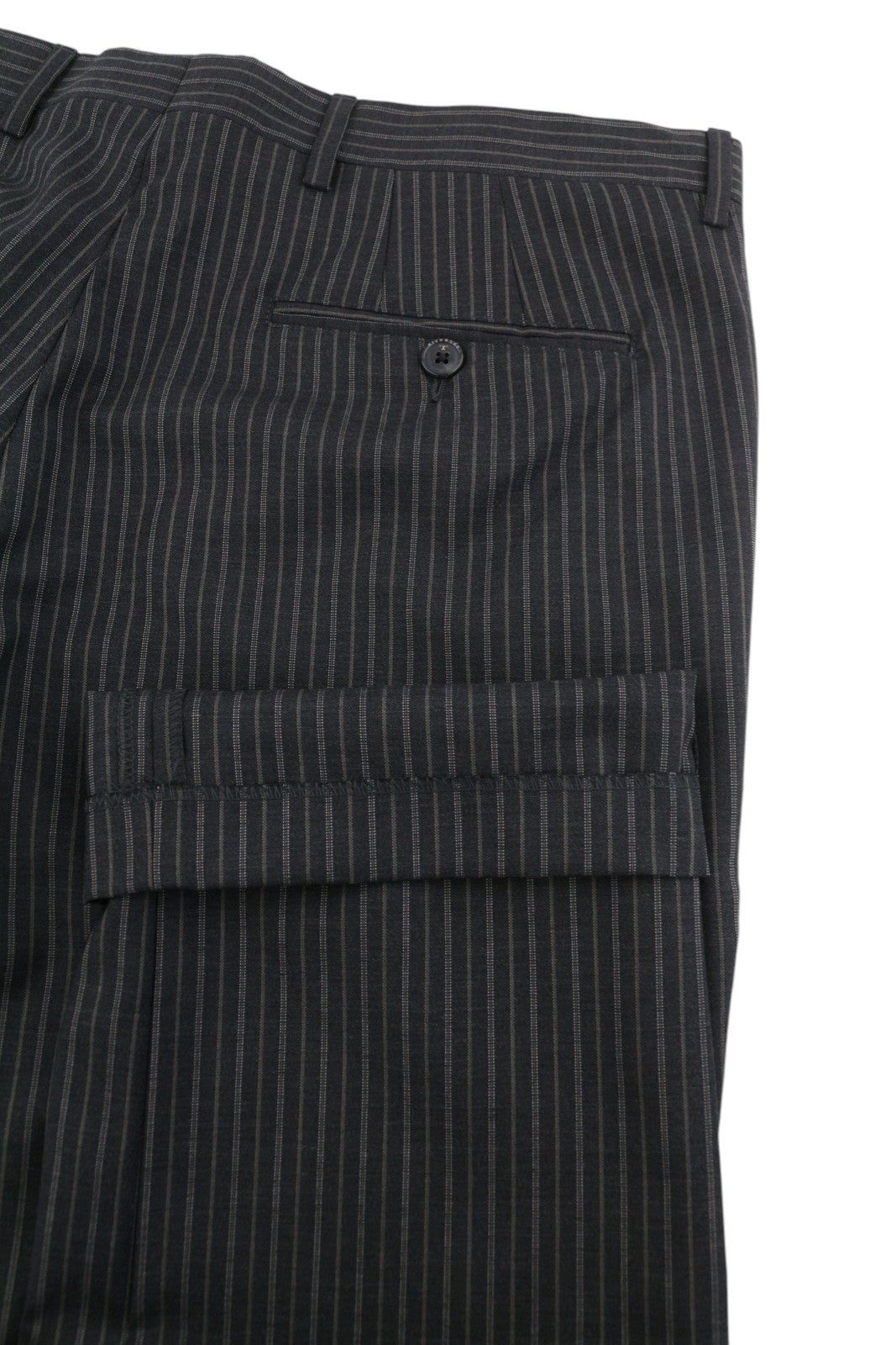 RICHMOND X Men's Trousers 48 / W33 Grey Melange Wool Tapered Pinstripe