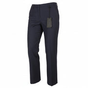 JOHN RICHMOND Women's Trousers EU44 / W33 Navy Pinstriped Wool Flare