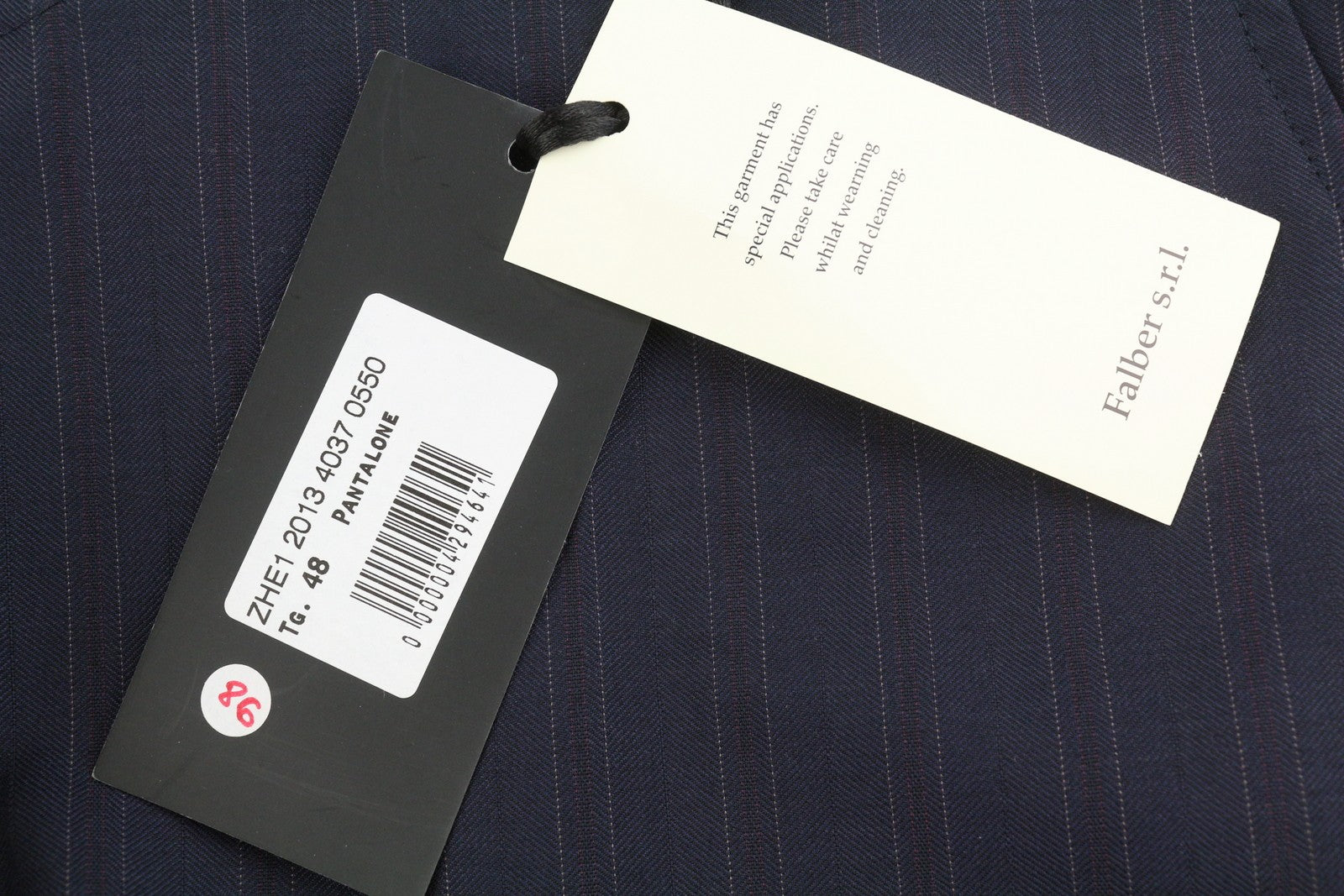JOHN RICHMOND Women's Trousers EU44 / W33 Navy Pinstriped Wool Flare