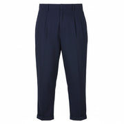 SCOTCH & SODA Women's Trousers W26/L32 Navy Pleated Cropped Loose Fit