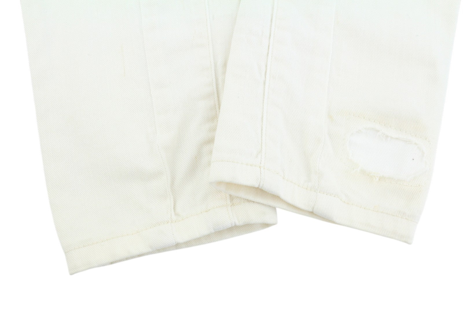 MAISON SCOTCH La Parisienne Women's Jeans W28 Ivory Skinny Distressed Patch