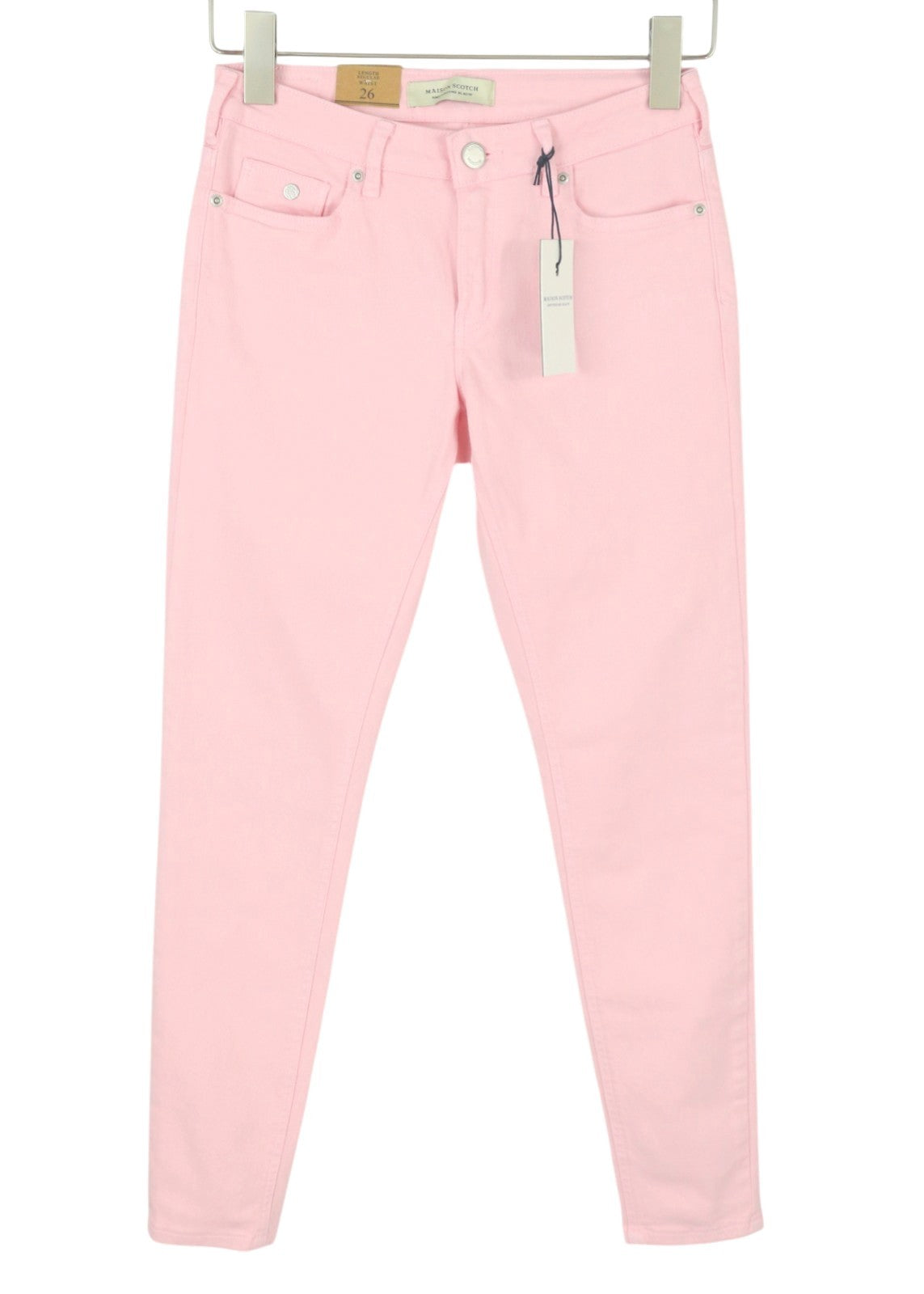 MAISON SCOTCH La Bohemienne Women's Jeans W26 Pink Skinny Mid Rise Zip Fly