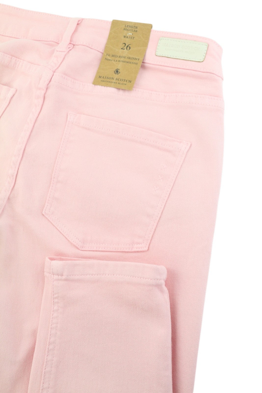 MAISON SCOTCH La Bohemienne Women's Jeans W26 Pink Skinny Mid Rise Zip Fly