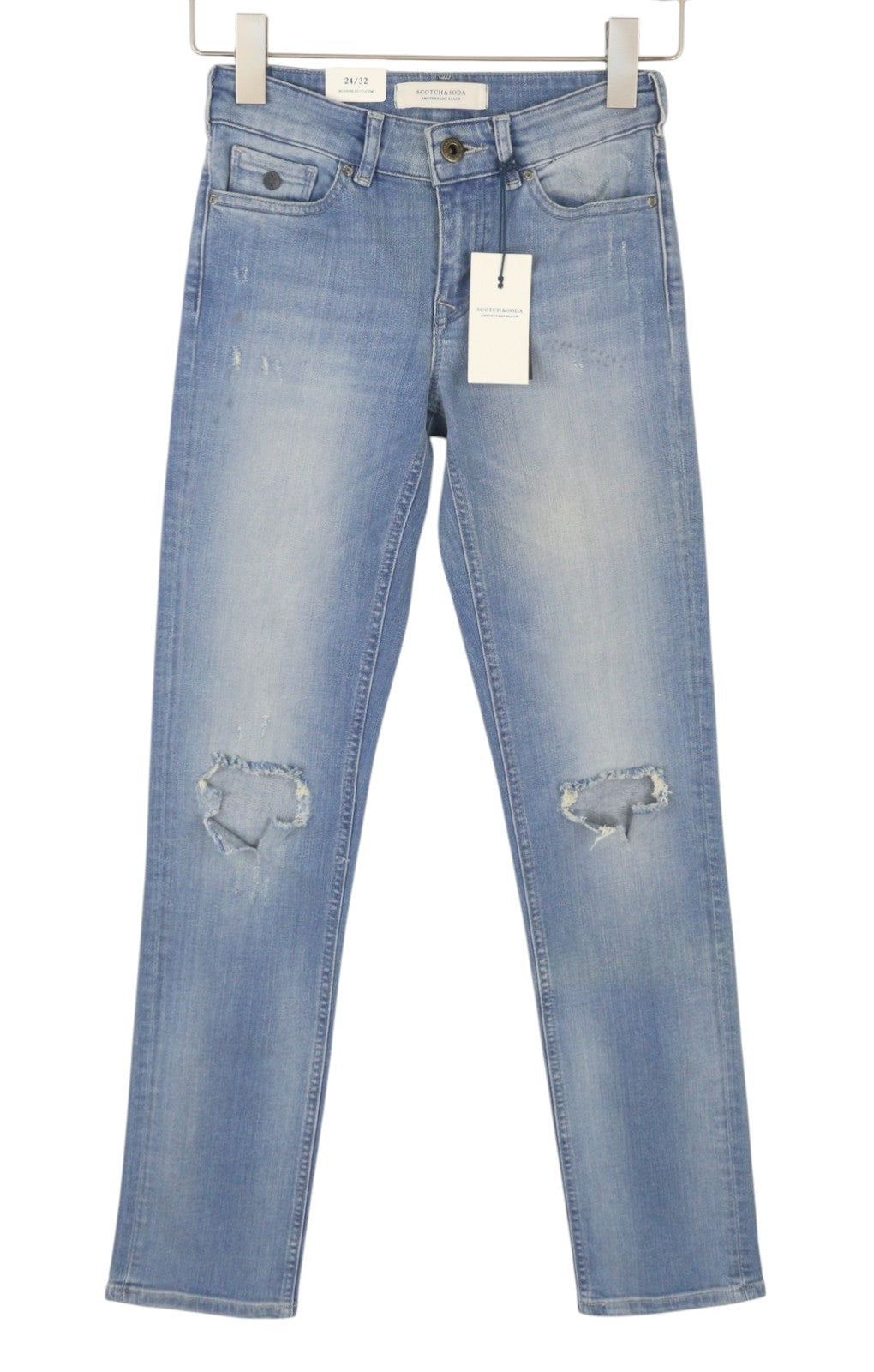 SCOTCH & SODA Supreme Slim Straight Women's Jeans W24/L32 Blue Faded