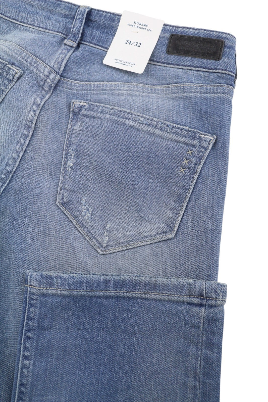 SCOTCH & SODA Supreme Slim Straight Women's Jeans W24/L32 Blue Faded