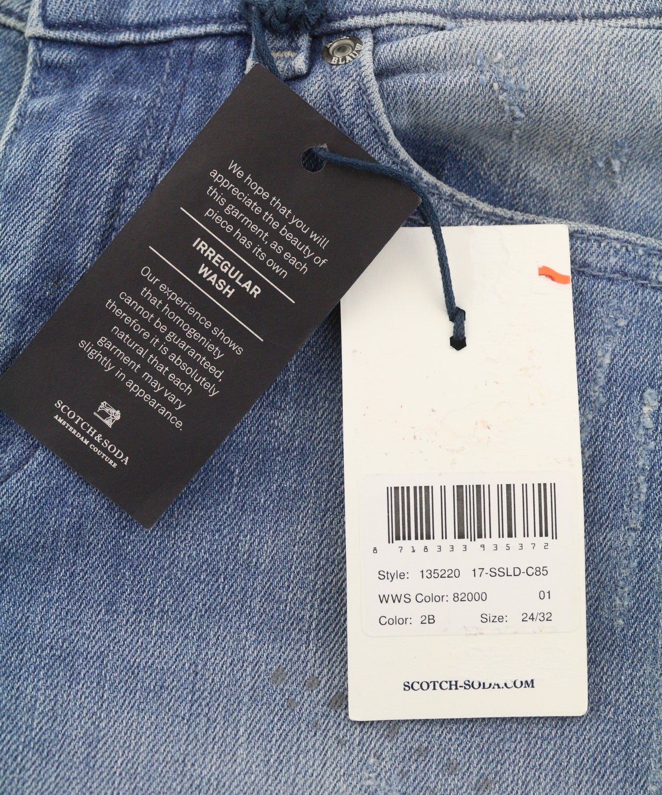 SCOTCH & SODA Supreme Slim Straight Women's Jeans W24/L32 Blue Faded