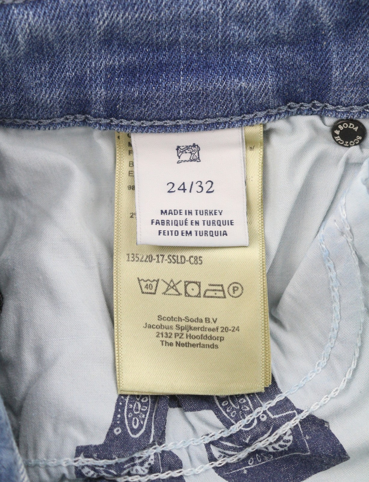 SCOTCH & SODA Supreme Slim Straight Women's Jeans W24/L32 Blue Faded