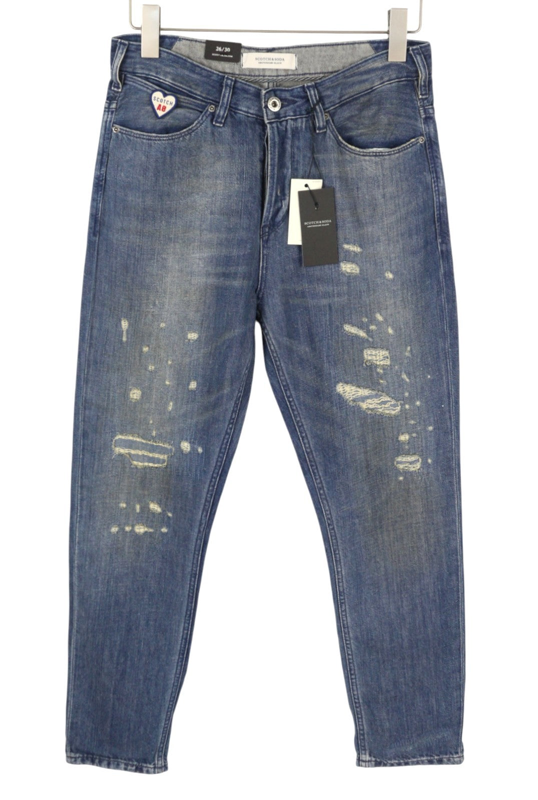 SCOTCH & SODA L'Adorable Boyfriend Women's Jeans W26/L30 Blue Linen Distress
