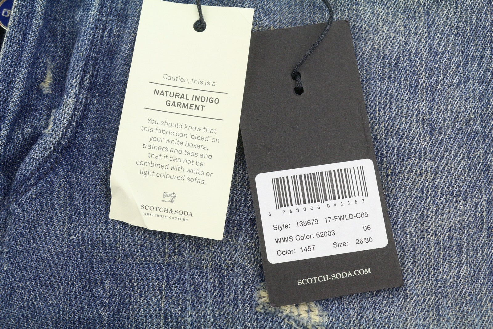 SCOTCH & SODA L'Adorable Boyfriend Women's Jeans W26/L30 Blue Linen Distress