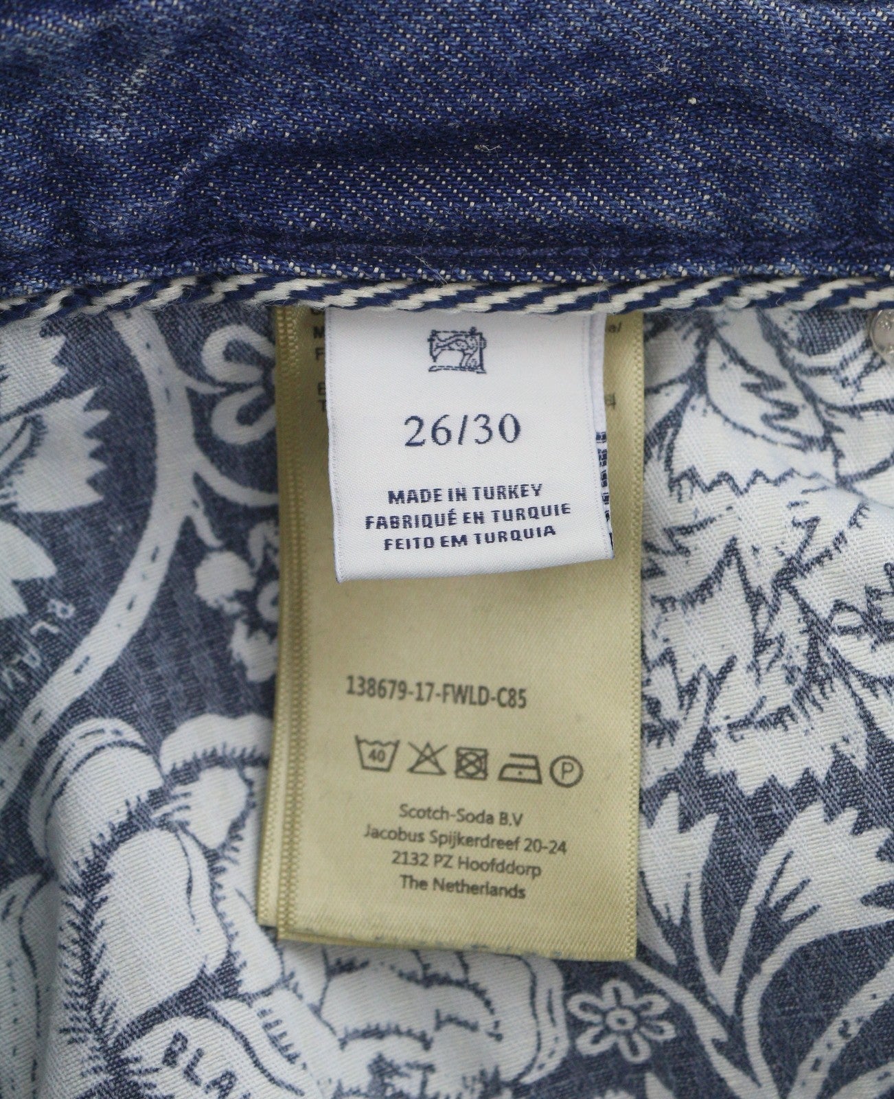 SCOTCH & SODA L'Adorable Boyfriend Women's Jeans W26/L30 Blue Linen Distress