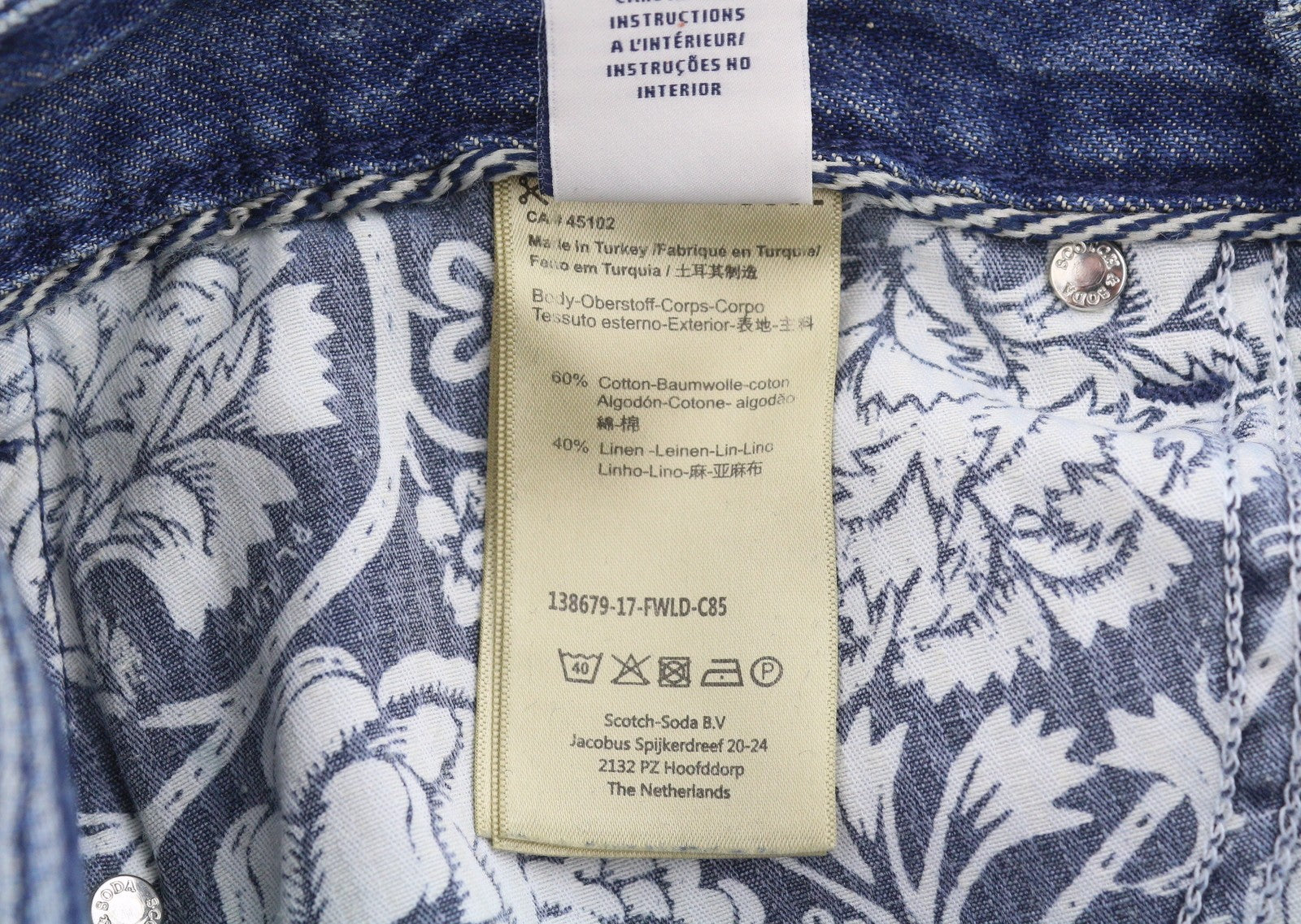 SCOTCH & SODA L'Adorable Boyfriend Women's Jeans W26/L30 Blue Linen Distress