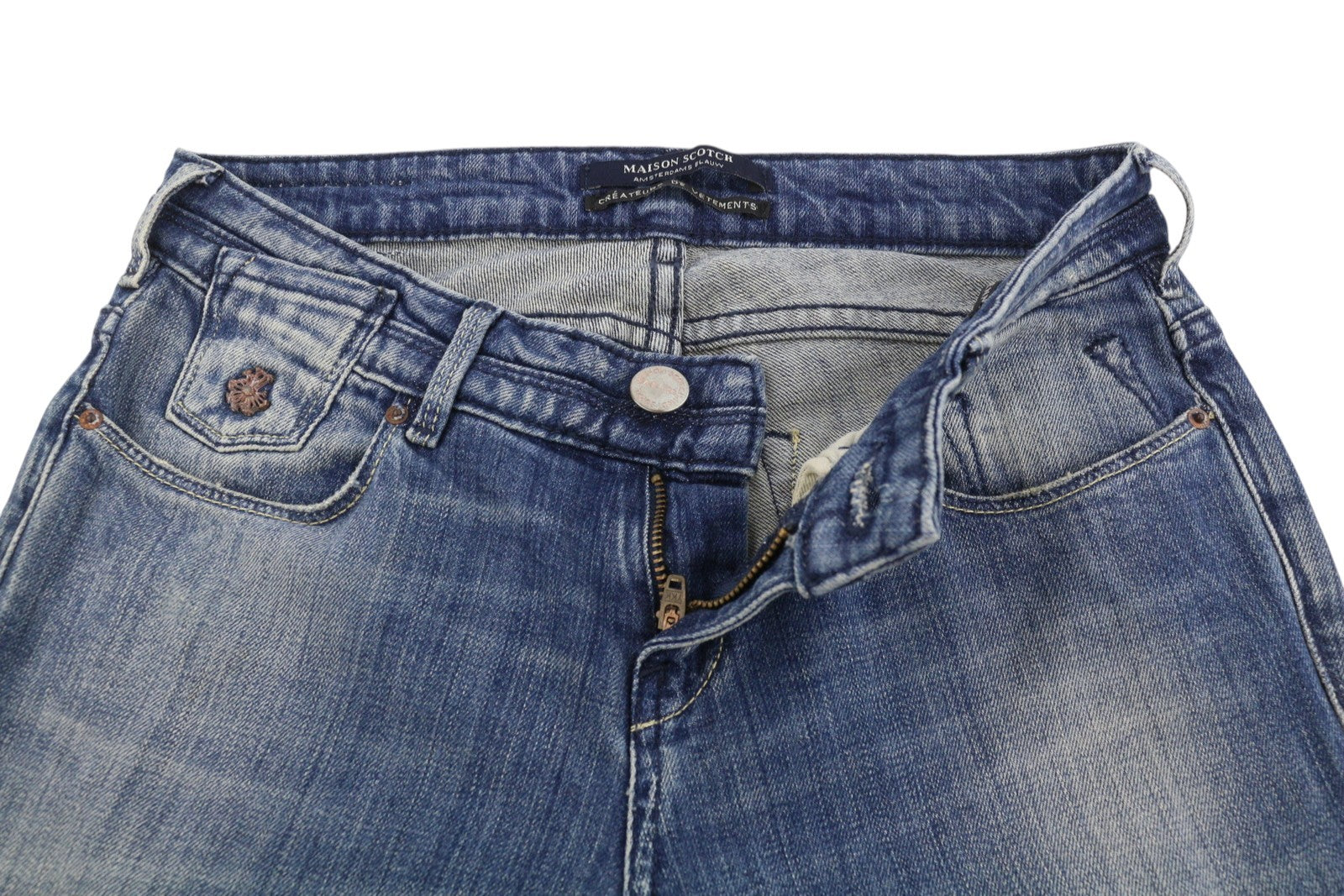 MAISON SCOTCH La Parisienne Women's Jeans W25/L32 Blue Skinny Faded