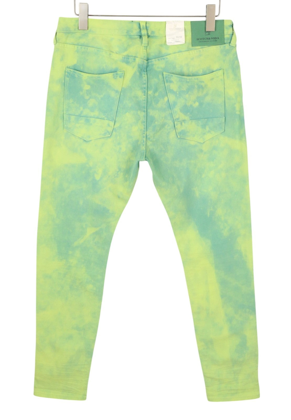 SCOTCH & SODA Men's Jeans W31/L32 Green Dyed Faded Super Slim Fit