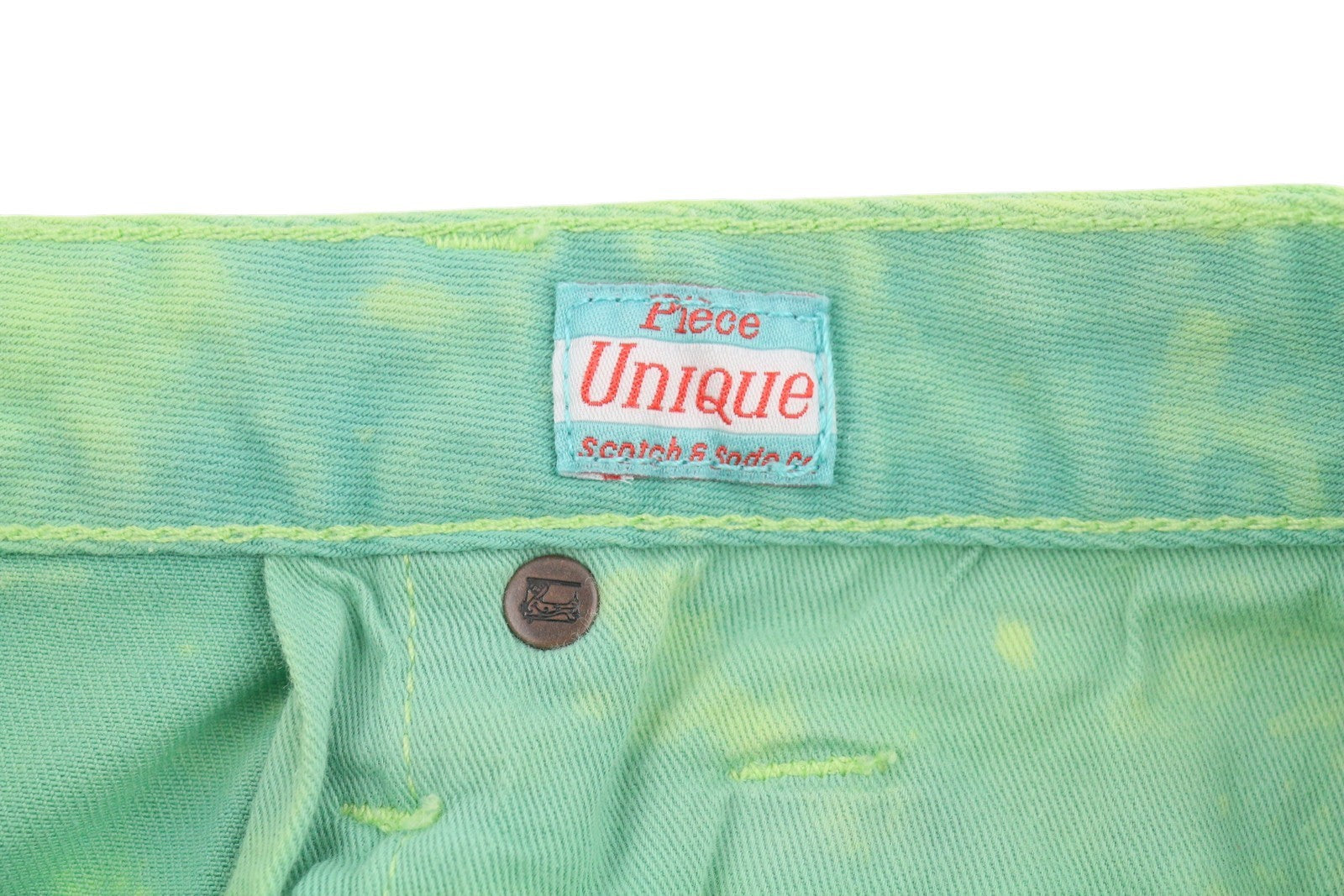 SCOTCH & SODA Men's Jeans W31/L32 Green Dyed Faded Super Slim Fit