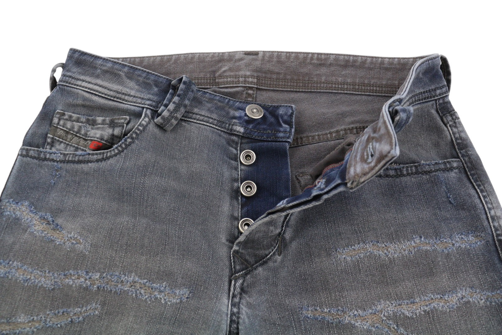 DIESEL Larkee-Beex 084TL Men's Jeans W26/L30 Blue Faded Distressed Whisker