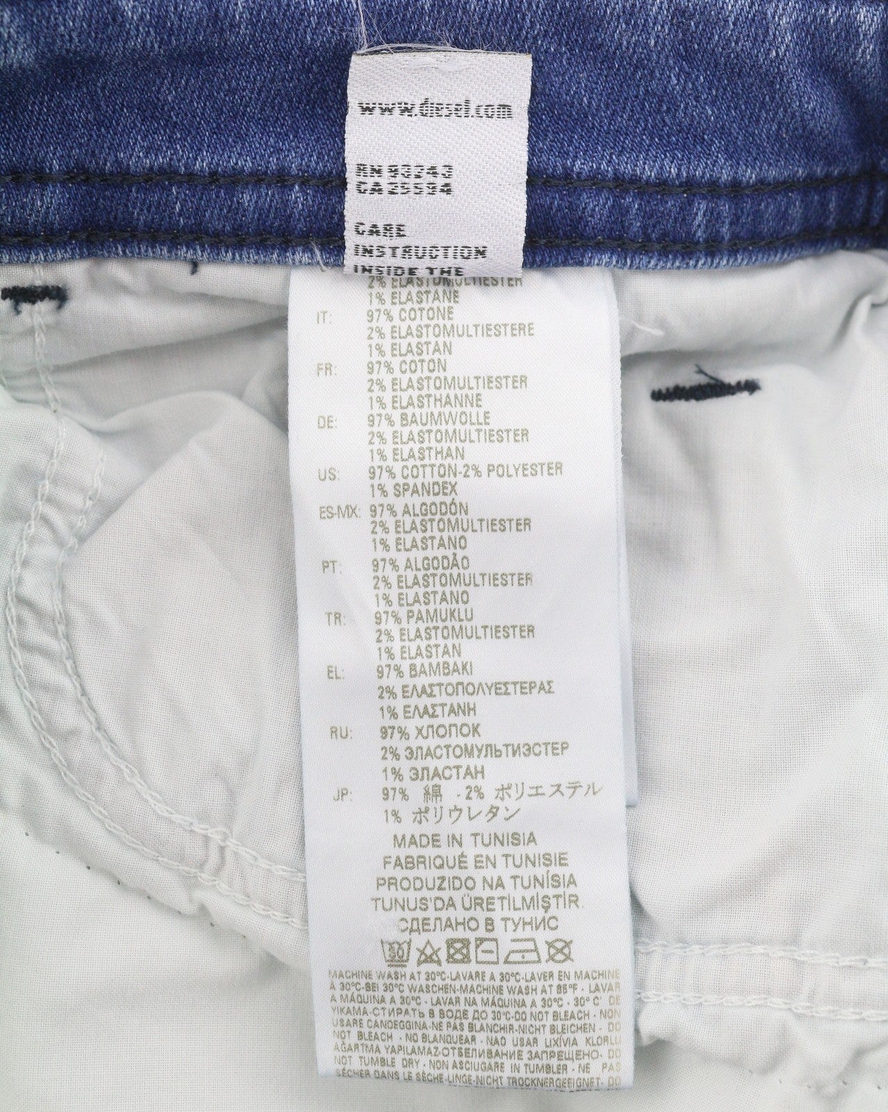 DIESEL Thommer 083AX Men's Jeans W28/L32 Blue Faded Slim Leg Distress
