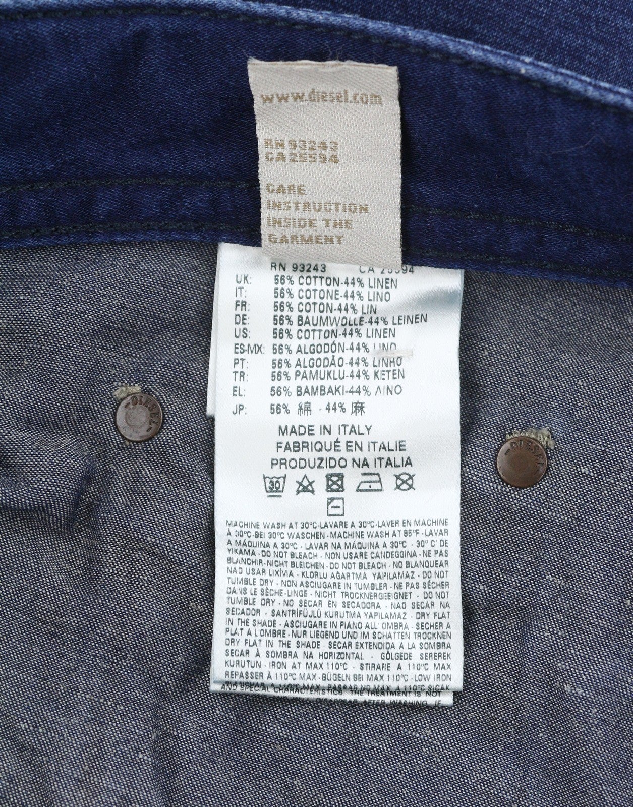 DIESEL Buster 0665T Men's Jeans W32/L32 Blue Worn Regular Slim Tapered