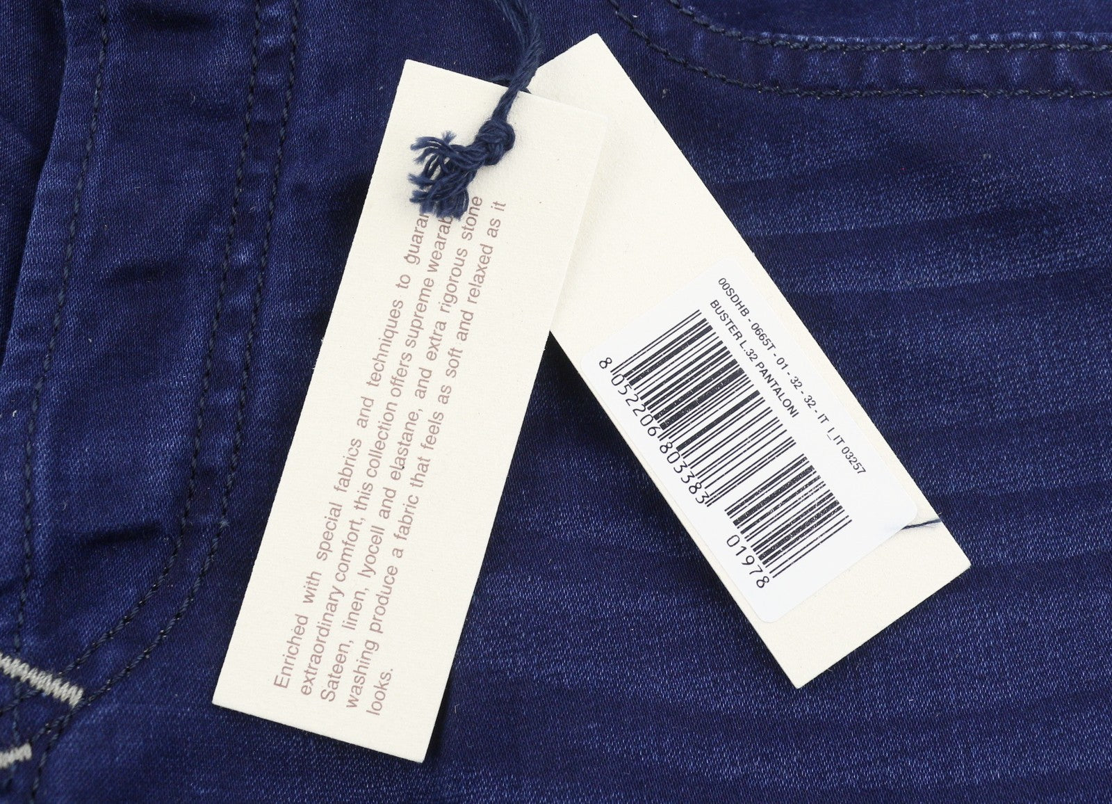 DIESEL Buster 0665T Men's Jeans W32/L32 Blue Worn Regular Slim Tapered