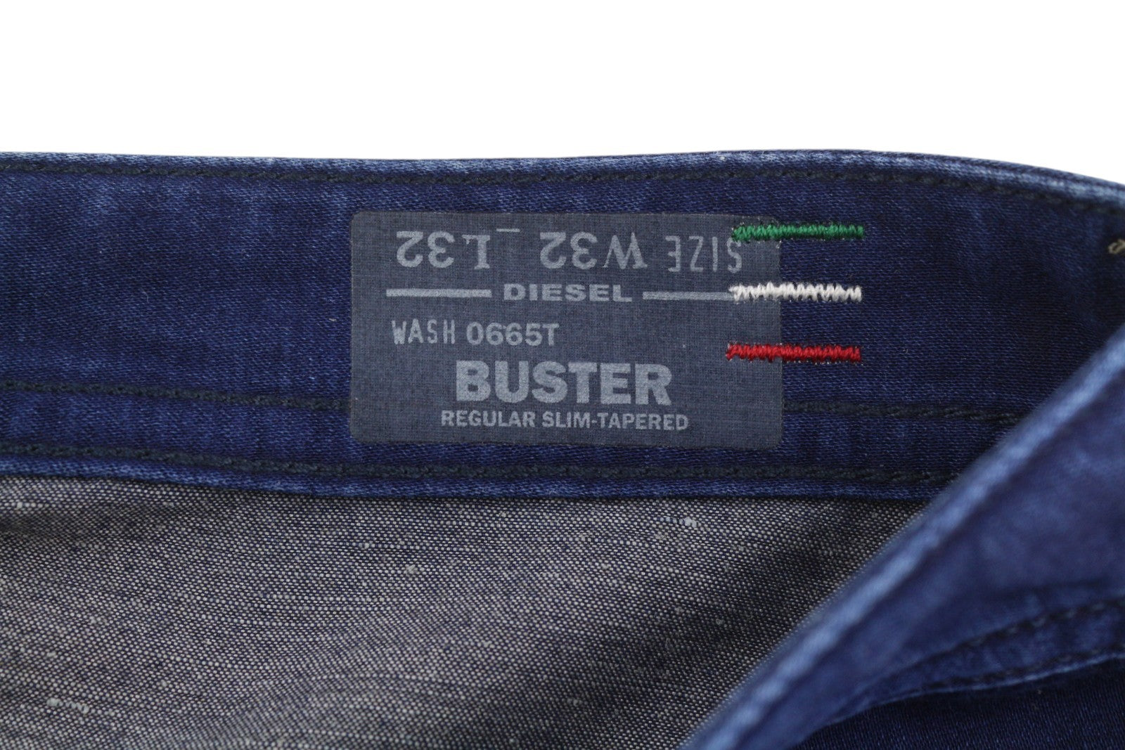 DIESEL Buster 0665T Men's Jeans W32/L32 Blue Worn Regular Slim Tapered