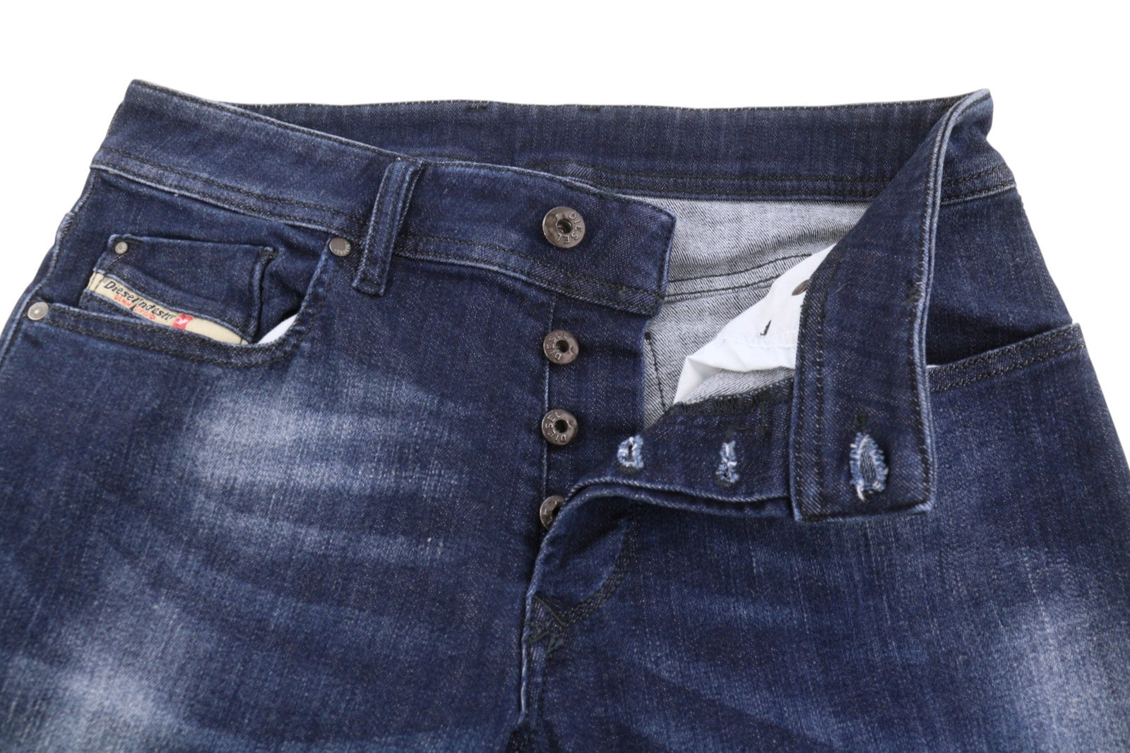 DIESEL Troxer R79K6 Men's Jeans W28/L32 Blue Faded Whisker Skinny Fit
